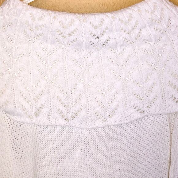 New Directions White Scarf Neck Sweater, XL - Picture 4 of 6